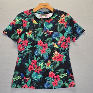 Tommy Bahama  Floral Multicolor 1/2 Zip Rash Guard Women Medium